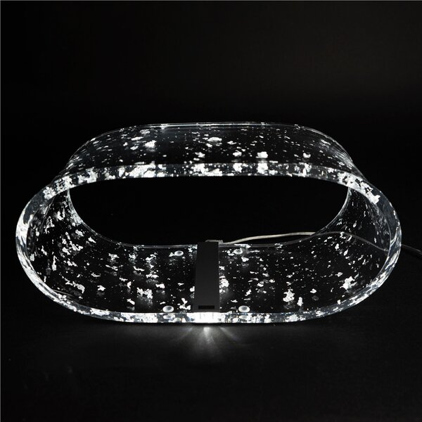 Lampada da tavolo Futura Led Grande MARBLE 33x14,5xh16 cm 5 W -6.000 K in plexiglas inciso acrilico Argento