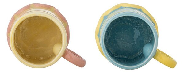 Tazze in set giallo chiaro/azzurre in ceramica 2 pz 350 ml Polly – Bloomingville