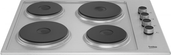 Beko Piano Cottura Elettrico da Incasso 4 Fuochi Larghezza 61 cm in Piastra Sigillata colore Inox - HIGE64100X