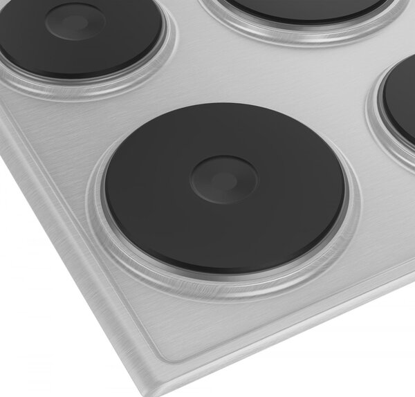 Beko Piano Cottura Elettrico da Incasso 4 Fuochi Larghezza 61 cm in Piastra Sigillata colore Inox - HIGE64100X