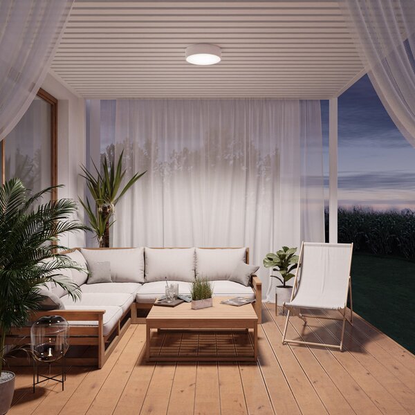 Plafoniera TEMAR LIGHTING, Cleo, dimmerabile, Bianco, Soggiorno, Metallo, Moderno