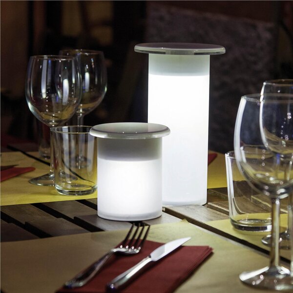 Lampada da tavolo Abat Jour Grande MUSHROOM diametro �12xh21cm -IW-5V struttura in cristallo acrilico opalino