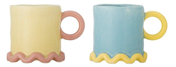 Tazze in set giallo chiaro/azzurre in ceramica 2 pz 350 ml Polly – Bloomingville