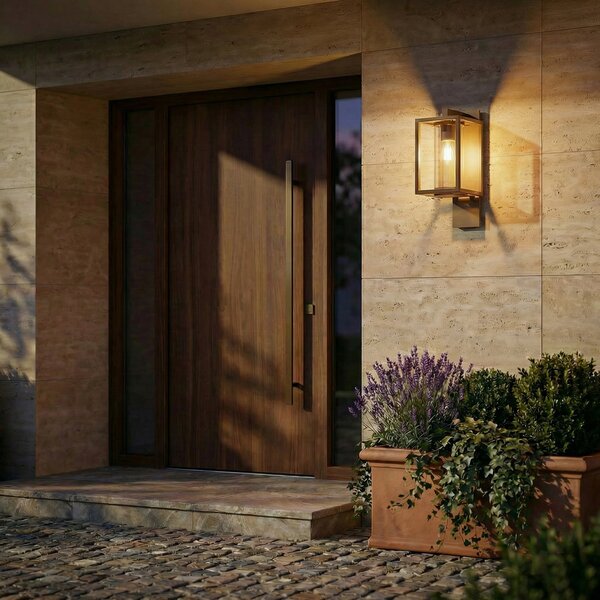 Lampade da esterno Lucande, Ferda, dimmerabile, Marrone / Ruggine, Terrazza, Alluminio, Moderno