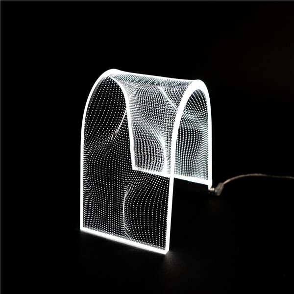 Lampada piccola arc dots, dimensioni 15,5x100,5xH17,5 cm, spessore 10 mm alla base luce calda
