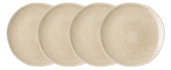 Set di piatti greige in gres 4 pz ø 21 cm Viola – House Nordic