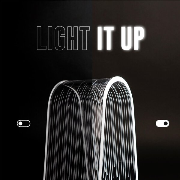 Lampada da tavolo BIG ARC da tavolo Led C 19,5x13,5xh28 cm 24 Volt 2,5 W 18W/Mt- 6.000 K in plexiglas inciso acrilico trasparente alla base luce calda