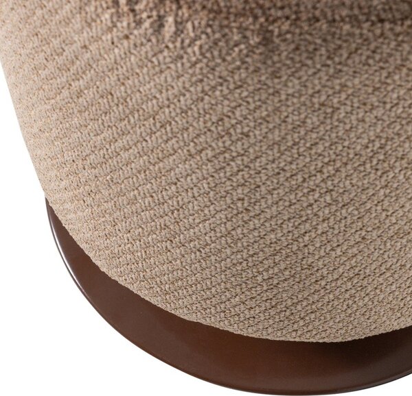 Poggiapiedi marrone chiaro con rivestimento in bouclé Islen – WOOOD