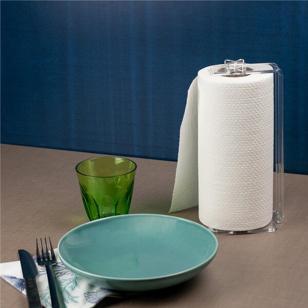 Portarotoli Verticale per i rotoli asciugatutto like water , dimensioni 10,5x10,5xH24 cm, peso 0,375 kg, spessore 4 mm trasparente