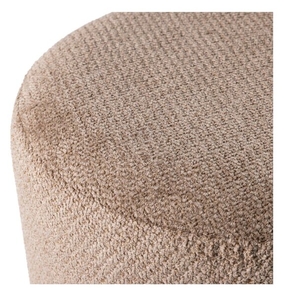 Poggiapiedi marrone chiaro con rivestimento in bouclé Islen – WOOOD