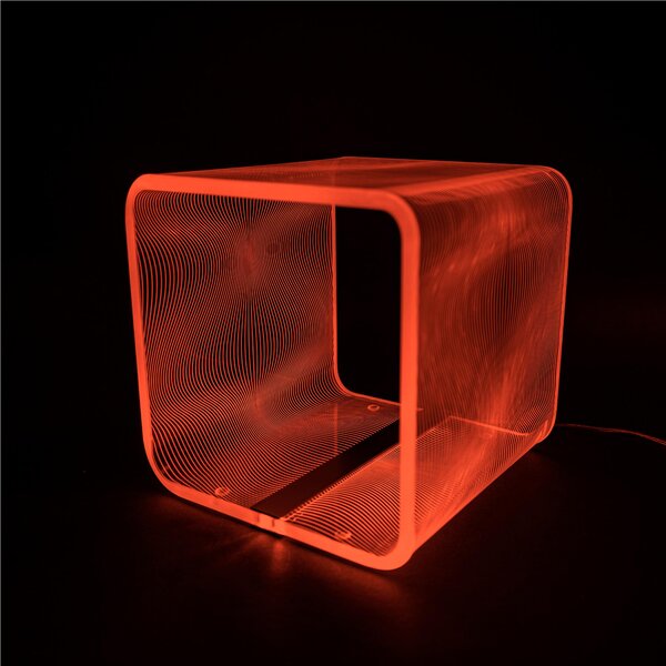 Lampada da tavolo LED MEDIUM RGB 22,5x22,5xh22,5 cm 5 W -6.000 K in Cristallo acrilico inciso onde Flots