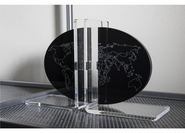 Fermalibro Coppia in Plexi WORLD 31x10x20h cm Trasparente