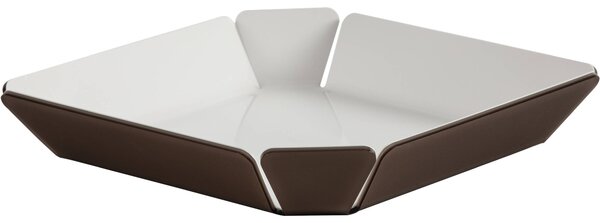 Centrotavola Vassoio , esagonale fruttiera , LiKE Water in Cristallo Acrilico dimensioni 29x28,5xH5,5 cm, spessore 5 mm marrone satinato