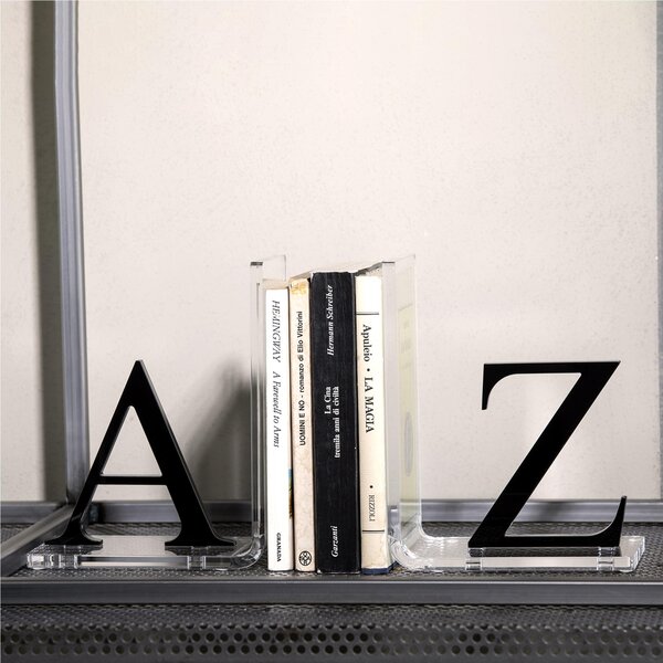 Fermalibro Coppia in Plexi LETTERS 31x10x20h cm Trasparente