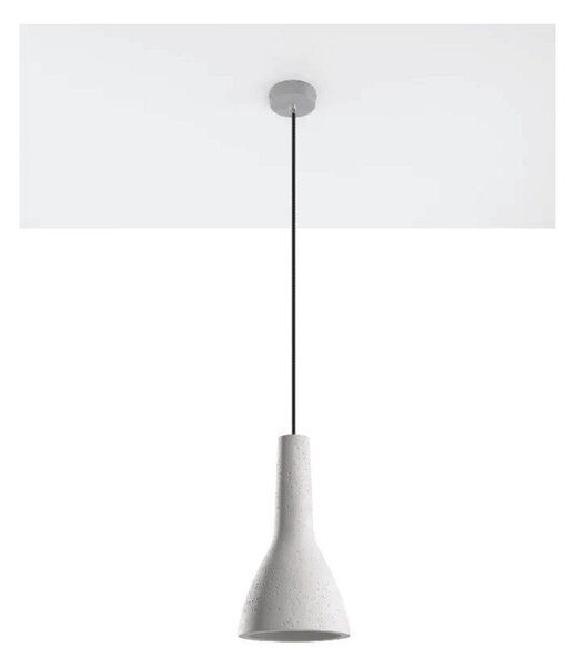 Lampadario grigio chiaro con paralume in calcestruzzo ø 17 cm Mattia – Sollux