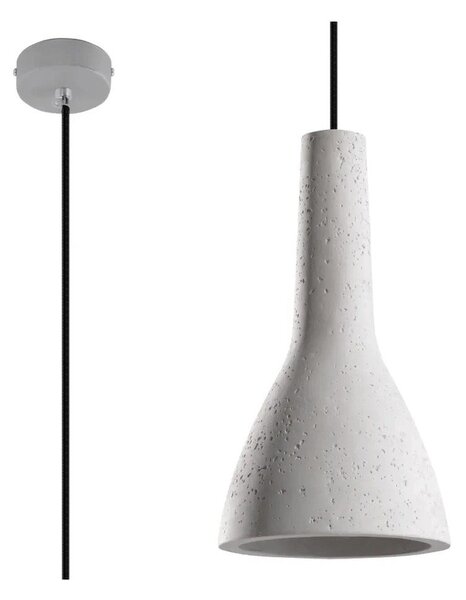 Lampadario grigio chiaro con paralume in calcestruzzo ø 17 cm Mattia – Sollux