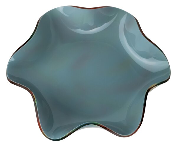 Centrotavola, Piccolo vuota tasche in cristallo acrilico rainbow decor Dimensioni 22xh10 cm colore multicolor