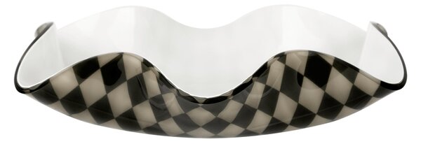 Centrotavola, Piccolo vuota tasche in cristallo acrilico foulard decor Dimensioni 22xh10 cm colore multicolor