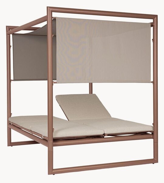 Lettino outdoor con protezione solare Konnor, regolabile