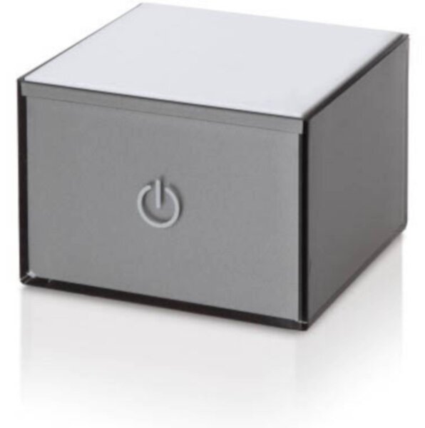 Lampada usbox piccola grigio, dimensioni 10x10xH7 cm, peso 0,4 kg