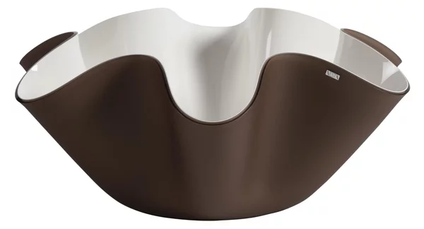 Centrotavola, portafrutta in cristallo acrilico Grande LIke Water Versione Media 45x45 h15 cm spessore 5 mm colore marrone satinato