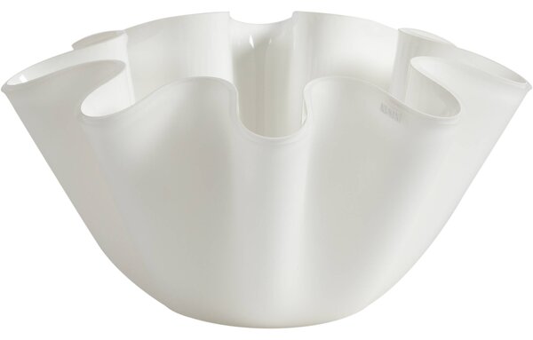Porta vaso contenitore in cristallo acrilico LIke Water Versione Big diametro 28xh16 cm spessore 5 mm colore bianco satinato