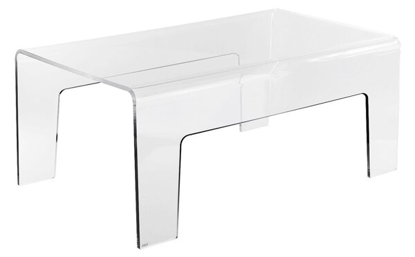 Tavolino da Salotto rettangolare AIR trasparente incolore, dimensioni 80x47xH35 cm, Peso 10 kg spessore 10 mm