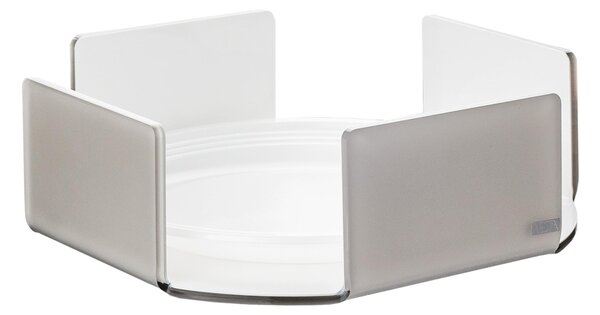 Porta piatti Orizzontale in Plexi LIKE WATER 22.5x22.5x7h cm in plexi spessore 4 mm colore tortora satinato