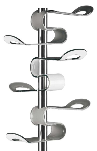 Appendiabiti 38x38xh176 cm KAA base e supporto in acciaio lucido particolari in plexiglas Tortora