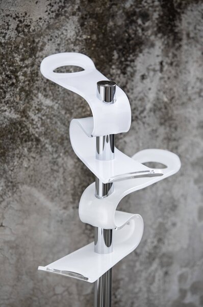 Appendiabiti kaalight bianco, dimensioni 38x38xH176 cm, peso 8 kg, spessore 6 mm