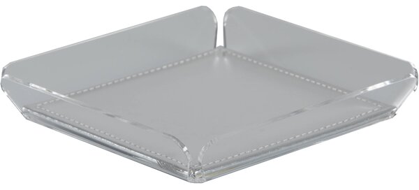 Vuotatasche anything con cuscino in eco-pelle argento, dimensioni 18x18xH3 cm, peso 0,195 kg, spessore 3 mm