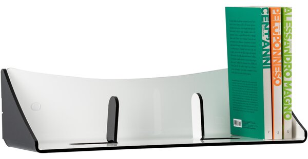 MENSOLA da parete in cristallo acrilico MI 40x16xh11cm Nero/Bianco