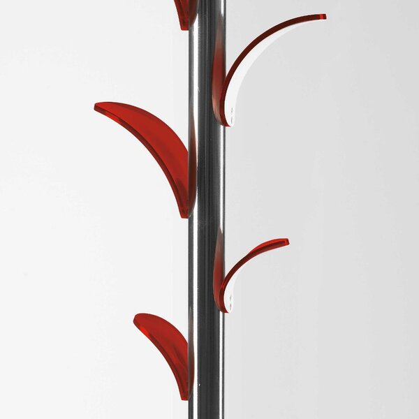 Appendiabiti in plexi Classico Stile LIBERTY con struttura in acciaio cm 42x42x180h cm Rosso