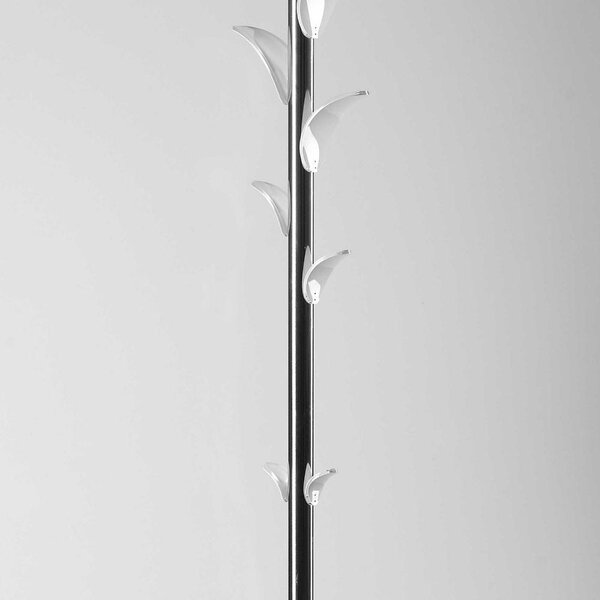 Appendiabiti in plexi Classico Stile LIBERTY con struttura in acciaio cm 42x42x180h cm Bianco Trasparente