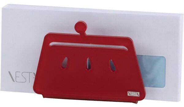 Portatovaglioli, Portaposta Verticale BETTY 12x5,5xh8 cm - spessore 5 mm colore Rosso