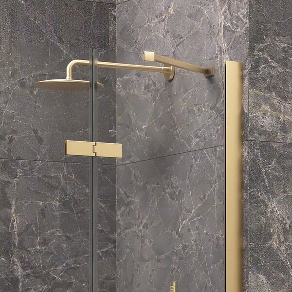 Kamalu box doccia 70x70 oro satinato porta battente | kt5000g