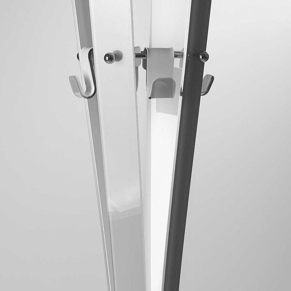 Appendiabiti in plexi 11 PUNTODUE con struttura in acciaio cm 30x30xh180,5 cm Avorio