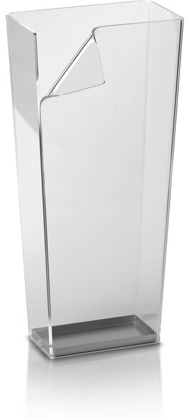 Portaombrelli in plexiglass con curvatura a mano colore 28x16,5xH60 cm, peso 2,88 kg, spessore 5 mm colore trasparente
