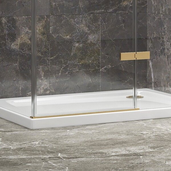 Kamalu box doccia 70x70 oro satinato porta battente | kt5000g