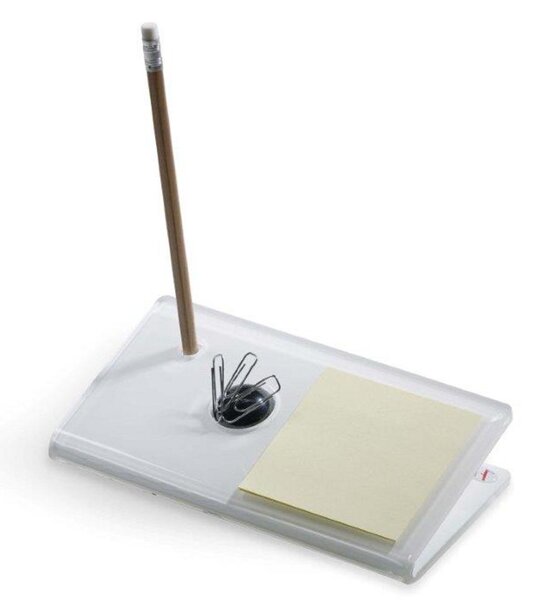 Porta Post-it da scrivania 18x9,5xh5cm HI-TECH tagliato al laser Bianco