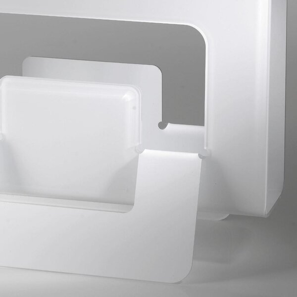 Portariviste in plexi UP 15x42x35h piegato a mano Bicolore colore Bianco