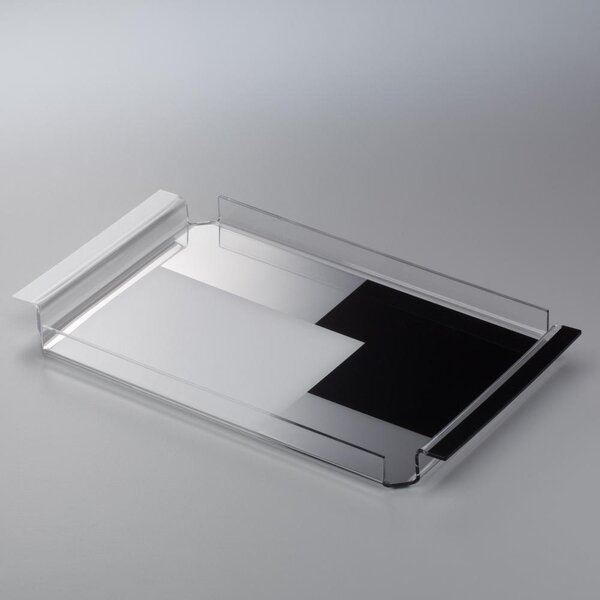 Vassoio da tavola in plexiglas 35x20,5xh2.5 cm con maniglie decoro tetris