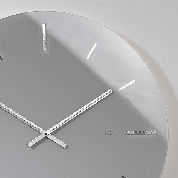 Orologio da muro tondo in plexi bicolore R 2 BIG con fondo argento specchio 65x1.2 cm Spessore plexi mm 5. Avorio