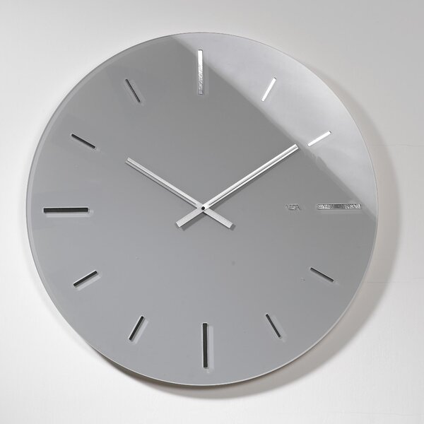Orologio da muro tondo in plexi bicolore R 2 BIG con fondo argento specchio 65x1.2 cm Spessore plexi mm 5. Avorio