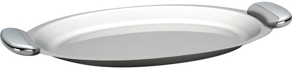 Vassoio ovale con manici JOINT EME 41 cm in acciaio inox lucido manicatura in metallo pressofuso finitura lucida e sabbiata