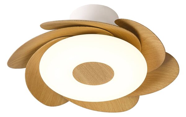 Mantra Iluminación Ventilatore da soffitto LED Flower in legno con motore a corrente continua, Flower, dimmerabile, Legno chiaro, Soggiorno / Sala da pranzo, Plastica, Moderno