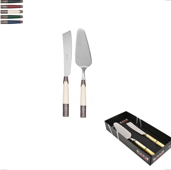 Confezione vetrina 2 pezzi,paletta pi� coltello dolce da servizio aria, acciaio 18/10 aisi304 colorato
