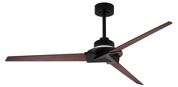 Mantra Iluminación Ventilatore da soffitto LED Brisa Mini nero/legno, silenzioso, 150 cm, CCT Mini, dimmerabile, Nero, Bagno, Legno, Moderno