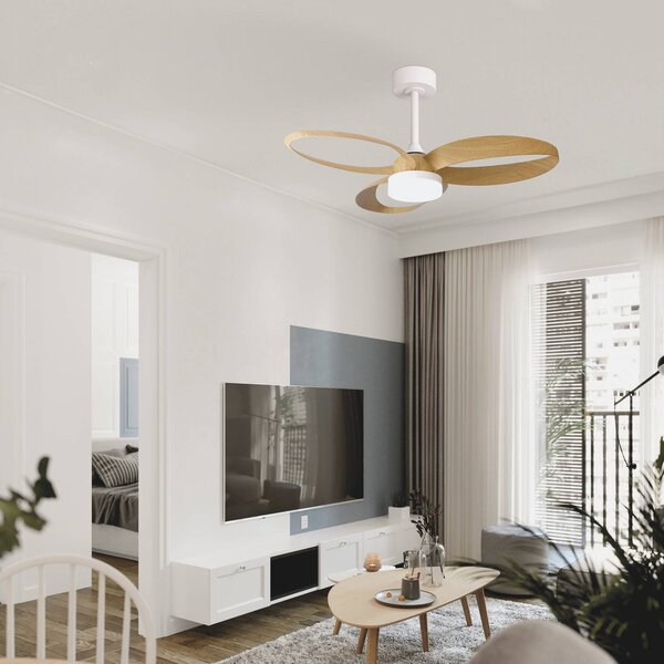 Mantra Iluminación Ventilatore da soffitto Infinity in legno DC silenzioso Ø 93 cm CCT