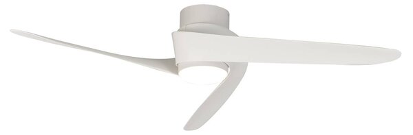 Mantra Iluminación Ventilatore da soffitto LED Groenland, bianco, silenzioso a corrente continua, dimmerabile, Bianco / Opale, Soggiorno / Sala da pranzo, Plastica, Moderno